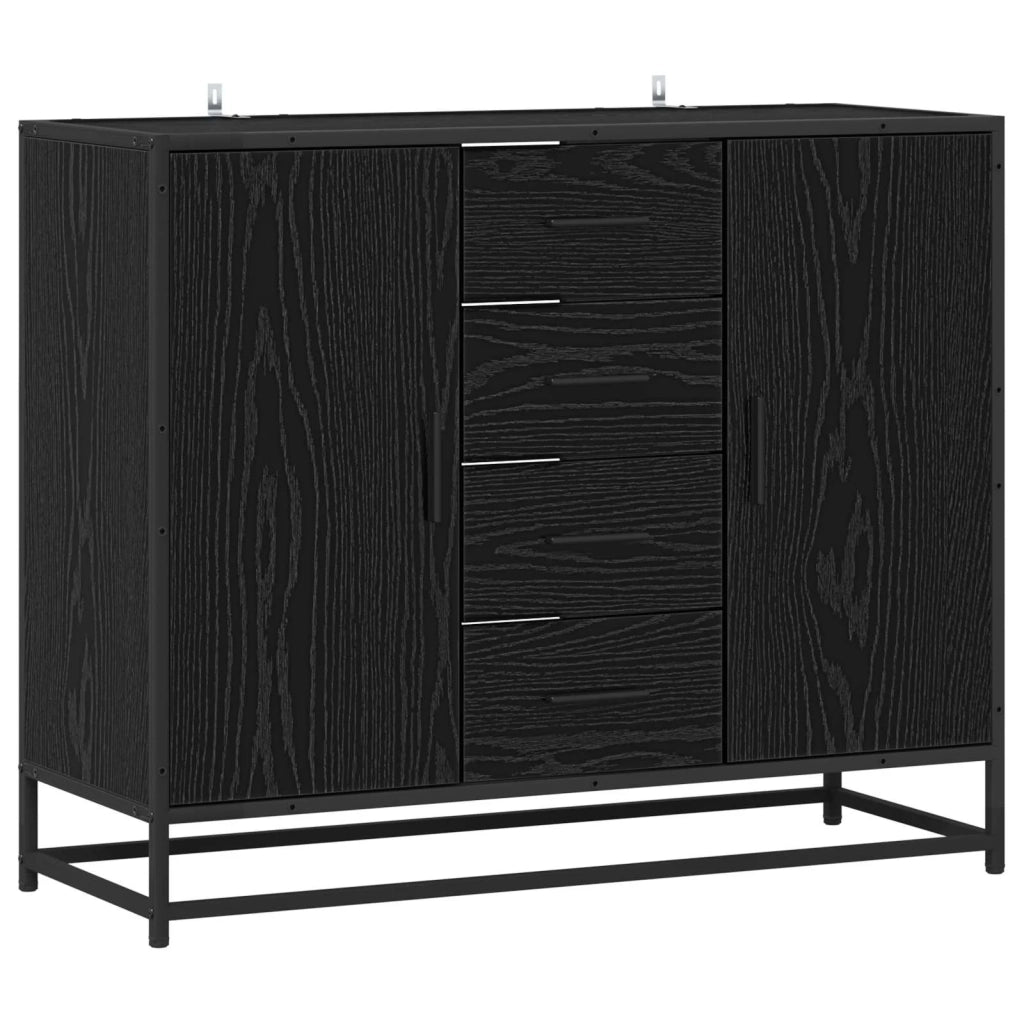 Credenza Rovere Nero 92 x 35 x 76 cm Legno ingegnerizzato 3439157