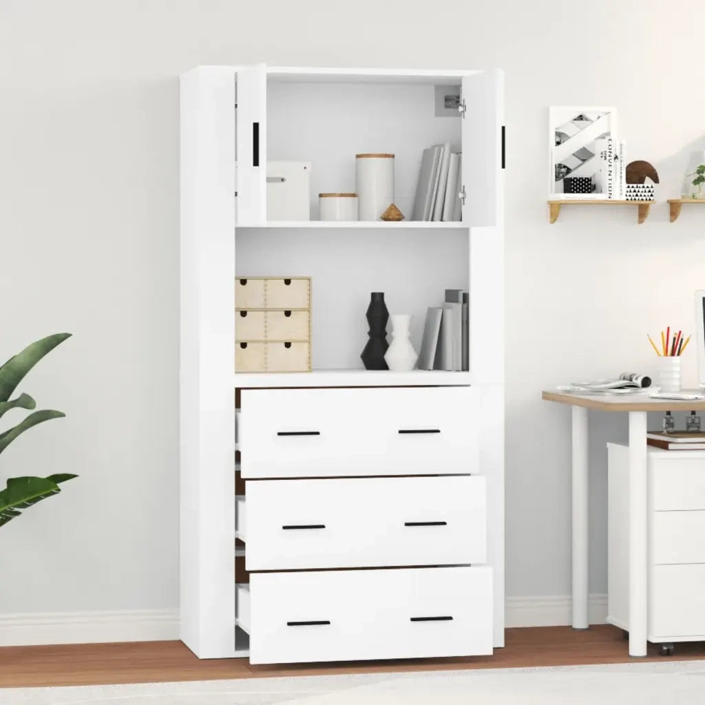 Credenza | Madia | Buffet da pranzo | Armadio da pranzo Bianca in Legno Multistrato