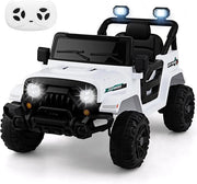 12V Macchina Elettrica per Bambini, Auto con Telecomando Luci LED Musica Clacson, 3 Velocità e 2 Motori, Veicolo Elettrico per Bambini 3+ Anni (Bianco)
