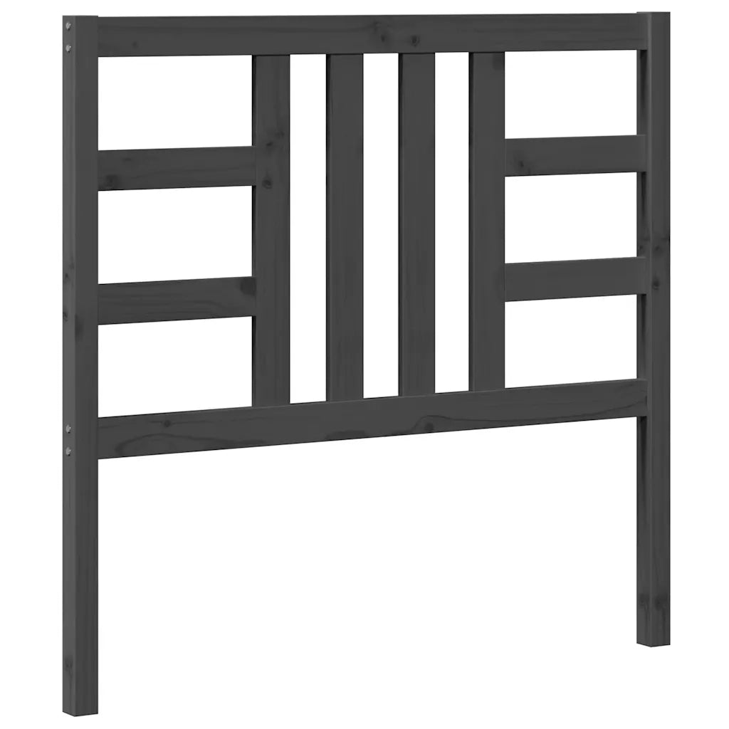 Testiera per Letto Grigia 106x4x100 cm Legno Massello di Pino