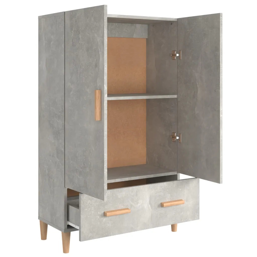 Credenza Grigio Cemento 70x31x115 cm in Legno Multistrato 812532