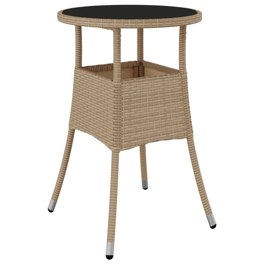 Set da BistrÃ² da Giardino 3 pz con Cuscini Beige in Polyrattan