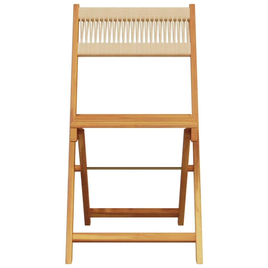 Set Pranzo da Giardino 5 pz Beige Polipropilene/ Legno Massello 3281771