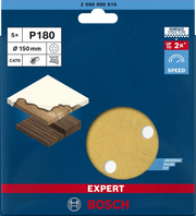 2608900818- Fogli abrasivi, confezione da 5pz ,150mm,P180, EXPERT for WOOD+PAINT