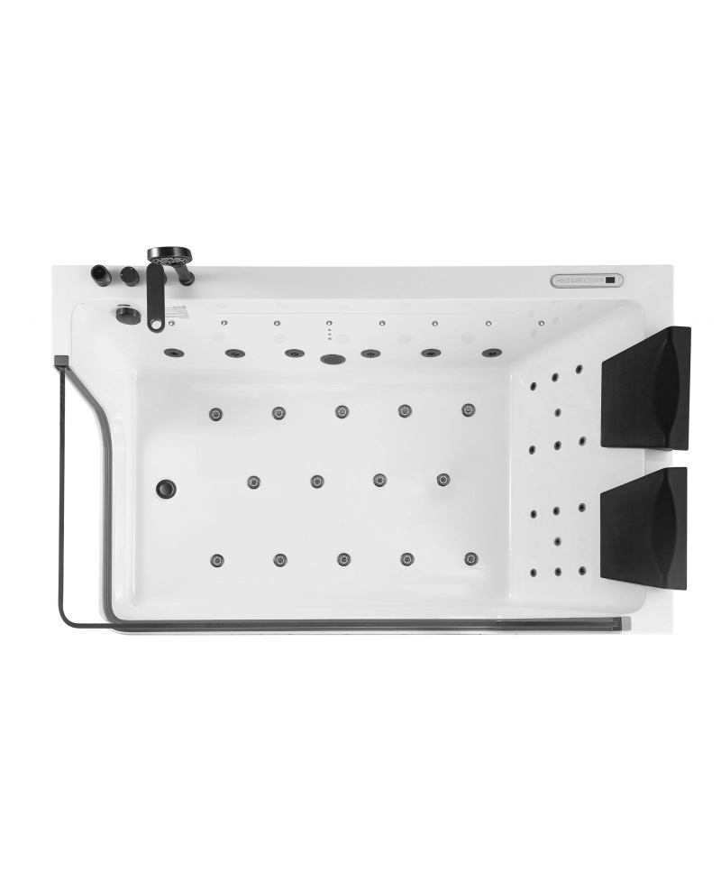 Vasca da bagno idromassaggio in vetro due posti full optional riscaldata 180x90cm Sicorage Traxy Sx