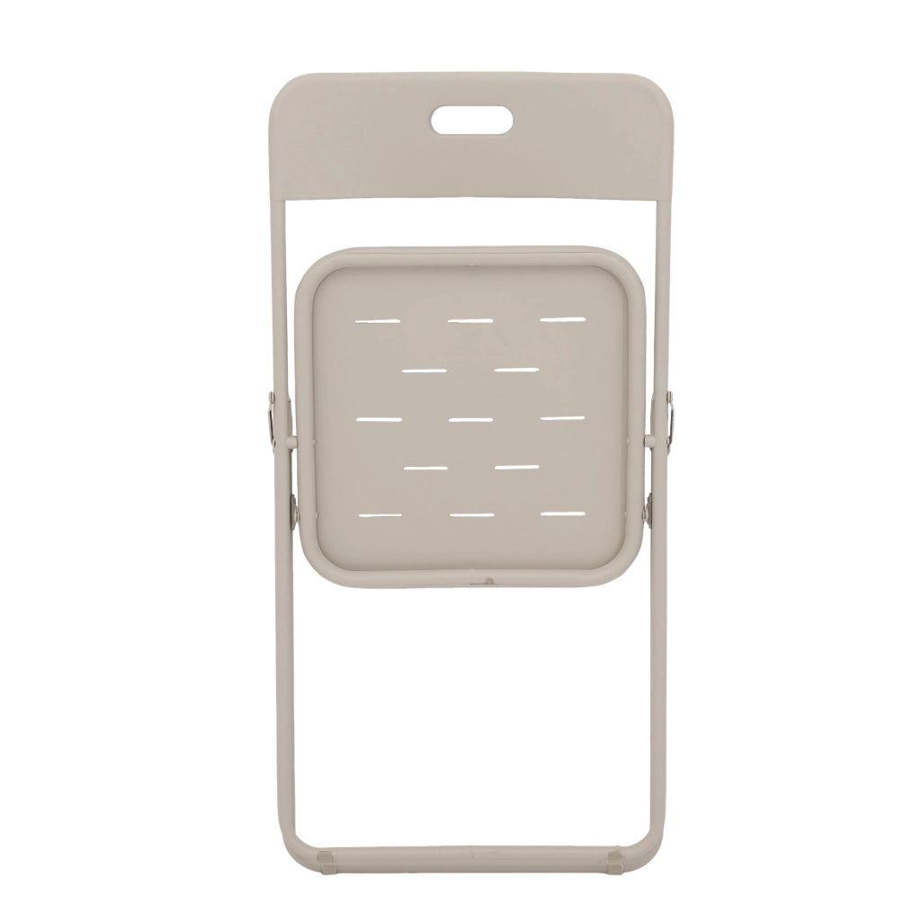 Tavolo e 2 Sedie da Giardino Pieghevoli per 2 Persone; Facili da Riporre; Acciaio; Beige