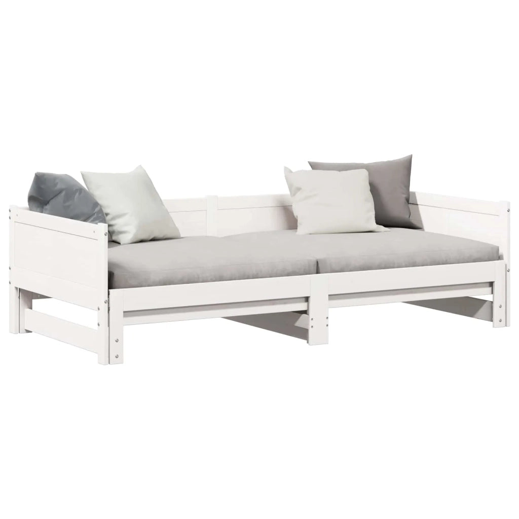 Letto matrimoniale | Letto per adulti | Letto Giorno Estraibile Bianco 203,5 x 184 x 56,5 cm