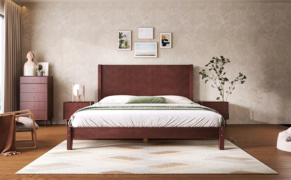 Letto matrimoniale 160x200 in legno marrone con testiera e doghe