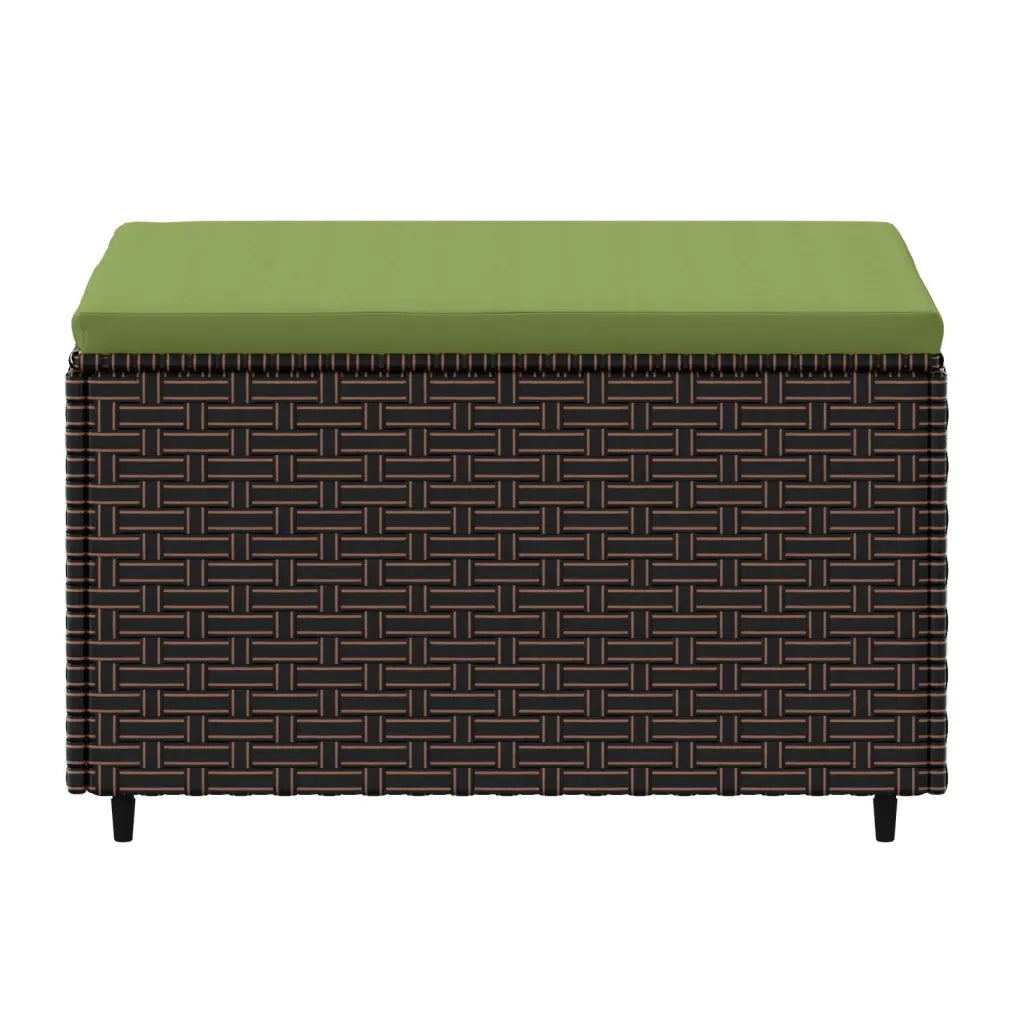 Poggiapiedi da Giardino con Cuscini 2 pz in Polyrattan Marrone CFW1659152