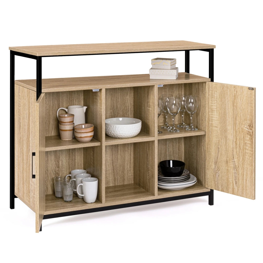 IDMarket - Credenza a 2 ante con ripiano dal design industriale DETROIT