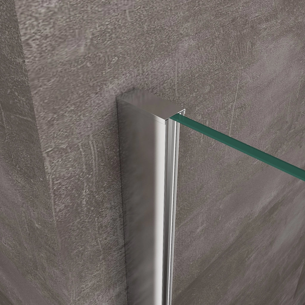 Parete Doccia 8 Mm Walk In Scorrevole Reversibile Altezza 200 Cm.180 regolabile 176-180 cm