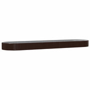 Fioriere | Cassetta per fiori | Letto Giardino Acciaio Zincato 523x140x36 cm Marrone