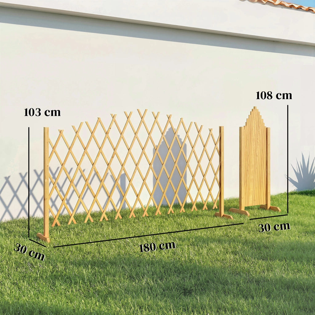 Barriere Estensibili in Legno di Pino ¨C zephmum ¨C 180x30x103 cm