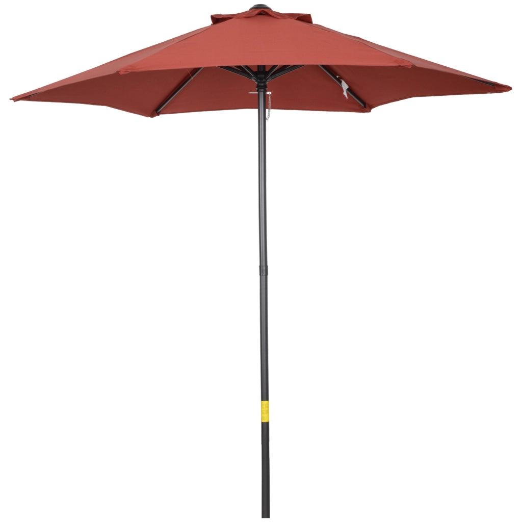 Parasole girevole esagonale pieghevole diametro 196 cm stabile per mercato giardino balcone e spiaggia protezione solare colore rosso vino