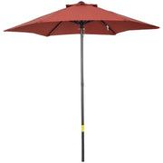 Parasole girevole esagonale pieghevole diametro 196 cm stabile per mercato giardino balcone e spiaggia protezione solare colore rosso vino