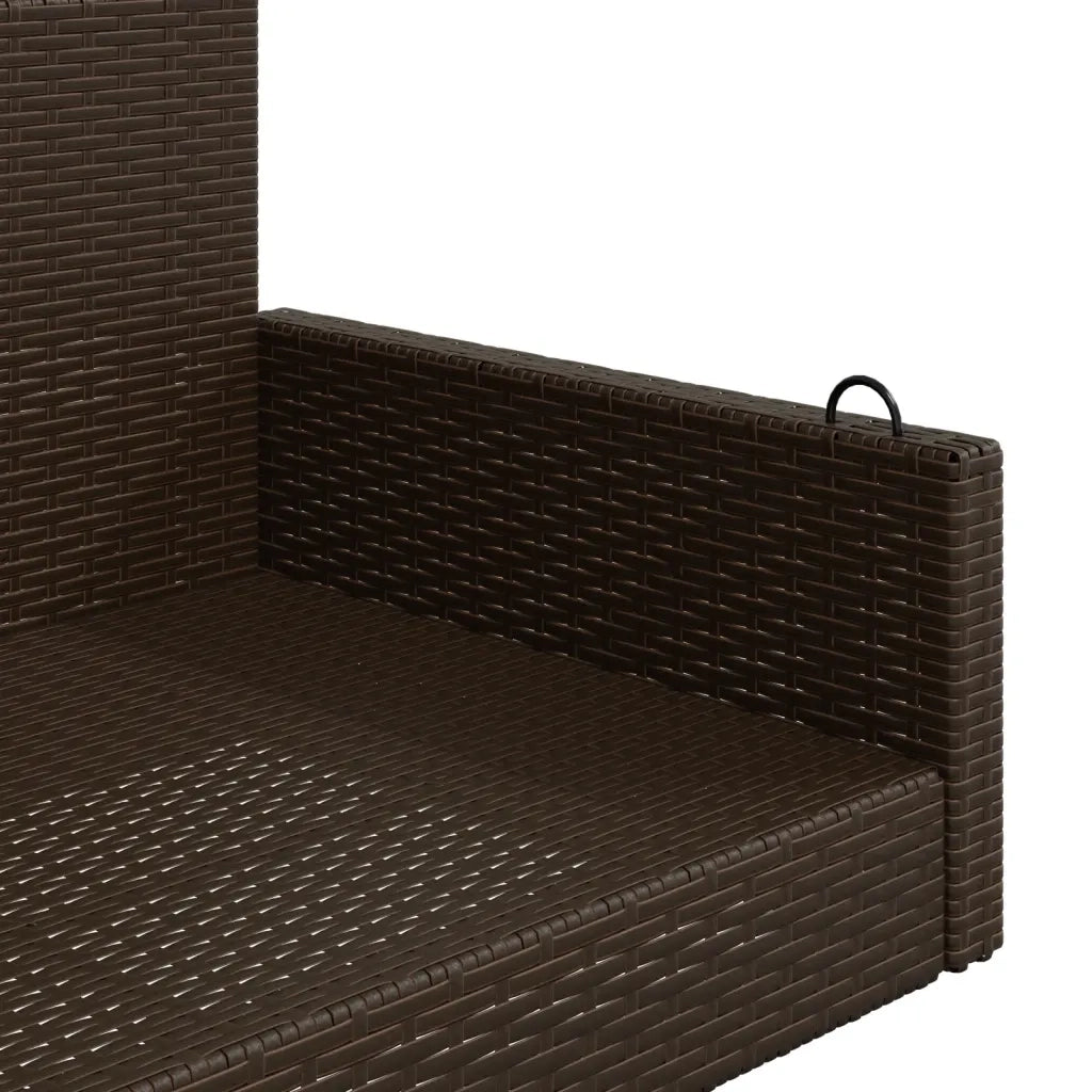 Panca da Giardino | Panchina a Dondolo Marrone 119x56x48 cm in Polyrattan