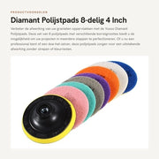 Set di spazzole abrasive a diamante - 8 pezzi - diametro 100 mm - varie granulometrie - alta resistenza al taglio - adatto per granito - dischi abrasivi