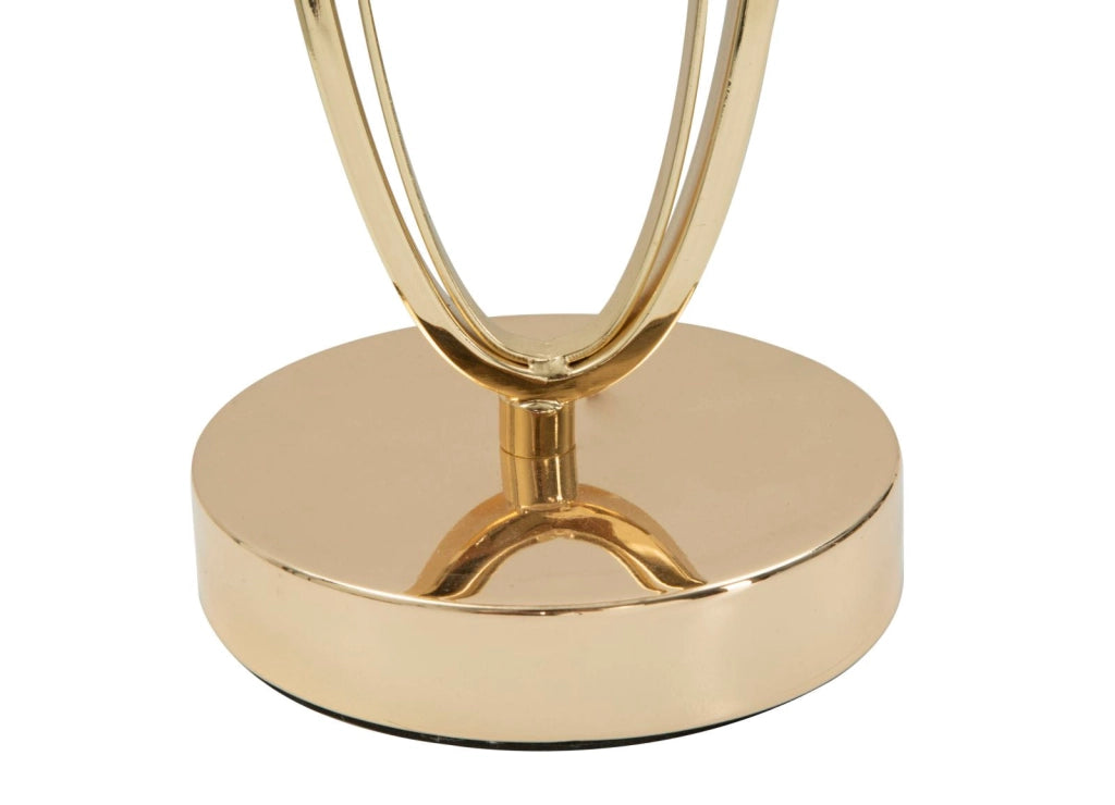 Lampada da Tavolo Glam Flush Ø30x58 cm in Ferro e Poliestere Oro e Crema