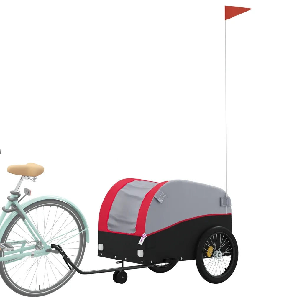 Rimorchio da Bici Nero e Rosso 45 kg in Ferro CFW8296820