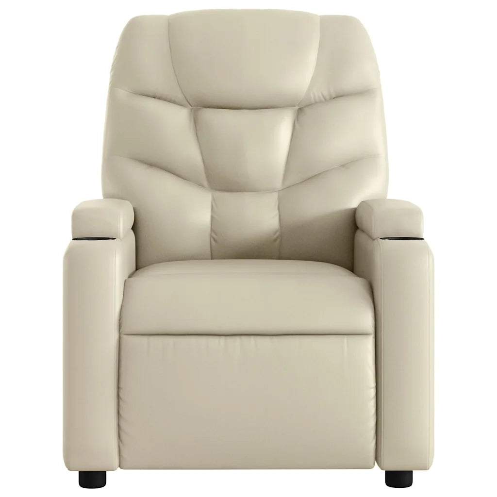 Divano Sedia-Poltrona reclinabile in similpelle color crema 927408