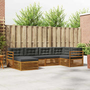 Set di divani da esterno con cuscino 6 pcs Naturale e Antracite