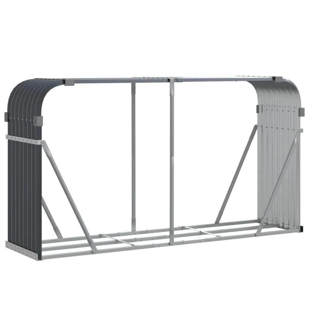 Portaceppi Antracite 180x45x100 cm in Acciaio Zincato 364564