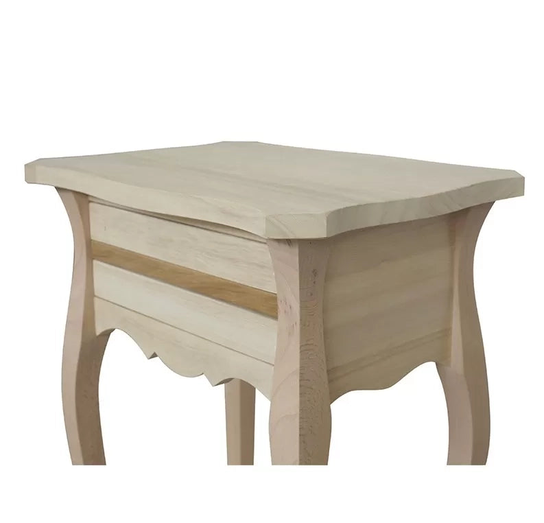 Comodino porta telefono 1 cassetto in legno grezzo 43x32x70 - Mobili 2G