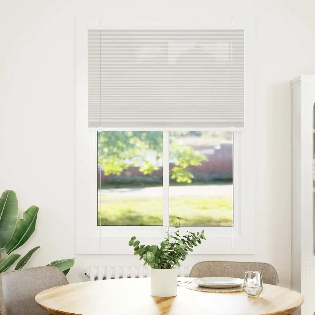 vidaXL Tenda Plissettata Grigio Chiaro 90x100 cm Larghezza Tessuto