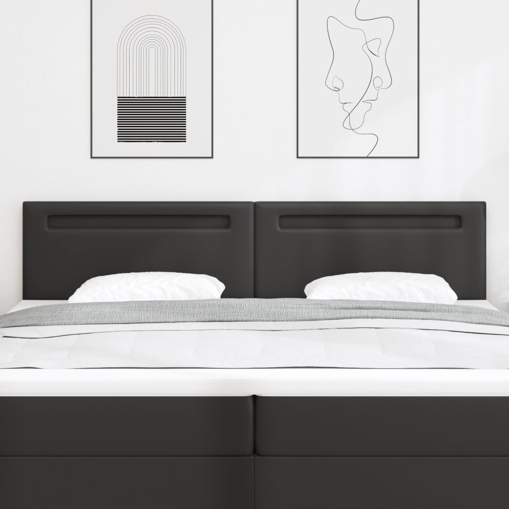 Testiera  Design Semplice Nera 200 cm in pelle sintetica