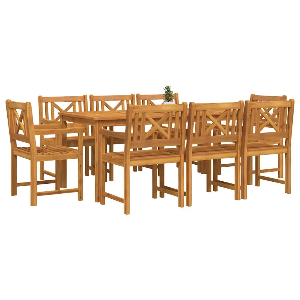 Set da Pranzo per Giardino 9 pcs Marrone 3375661