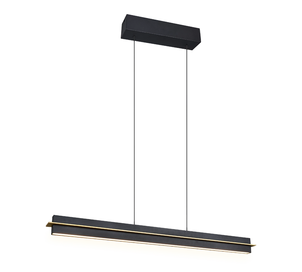 Lampada a sospensione LED, metallo, nero e oro, L 95 cm, Emerson