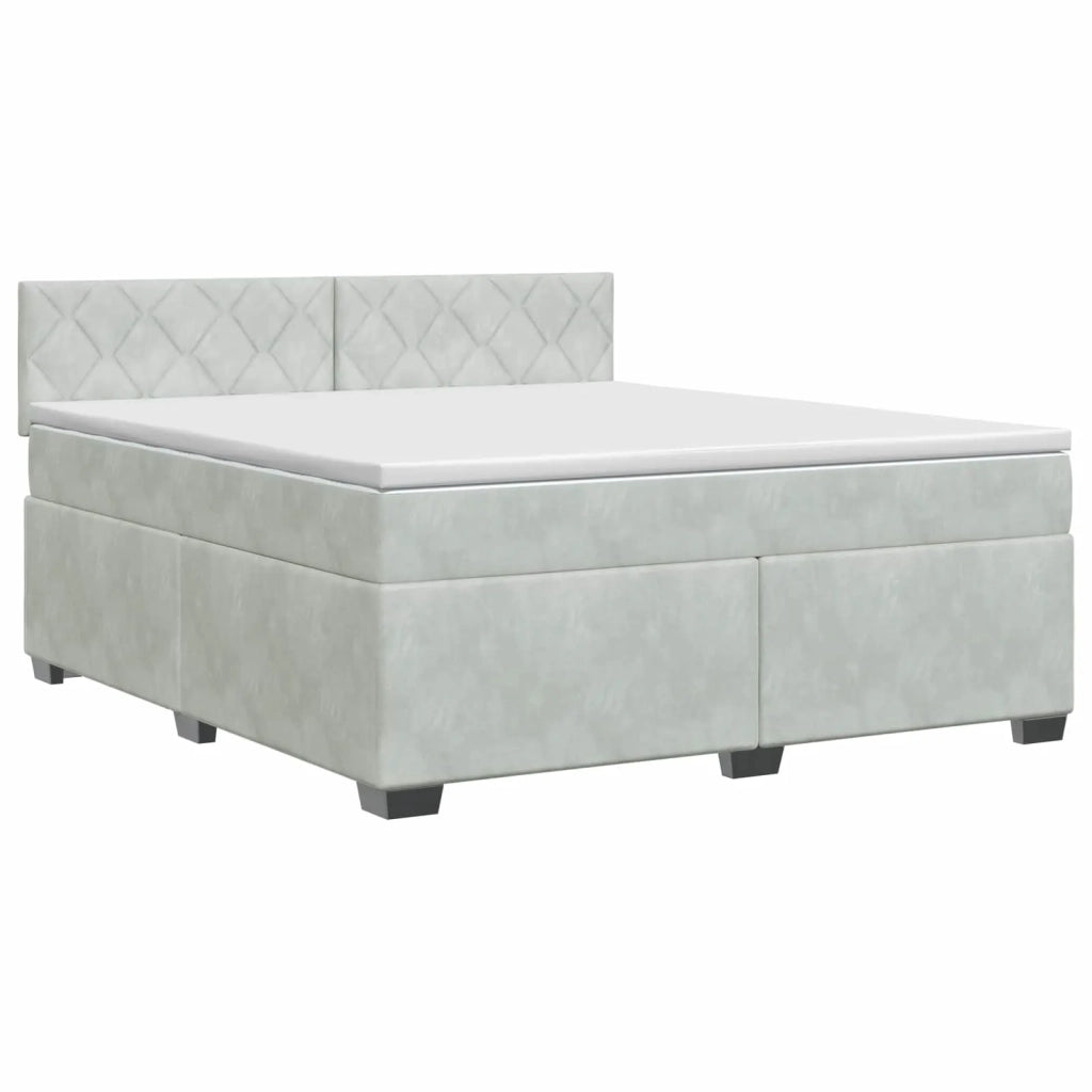 Letto box spring con materasso Grigio Chiaro 140 x 190 cm 3450716