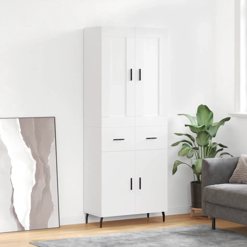 Credenza Bianca 69,5x34x180 cm in Legno Multistrato 3199889