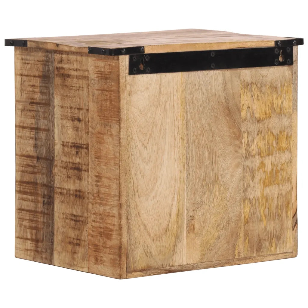 Comodino | Armadio da Notte | Mobiletto da notte 40x30x37 cm in Legno Massello di Mango