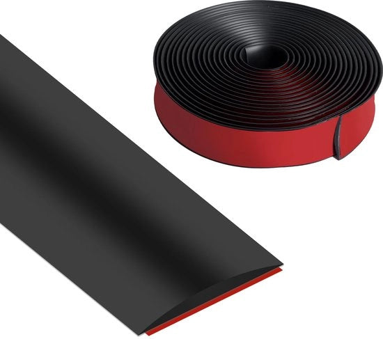 Profilo di transizione autofibro, 4 cm x 6 m profilo di transizione autofibro, striscia di pavimento striscia di copertura per il collegamento di giunti di pavimento pavimenti (nero)