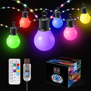 Fascia luminosa a LED RGB 125 m USB - impermeabile - decorazione all'aperto - IP65 - 12 modalità - festa di giardino - Halloween - Natale - matrimonio
