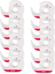 Dispensatore di adesivo con 12 pezzi di adesivo - 19 mm largo 33 m lungo 38 micron - per ufficio, home office, scuola e università - colore misto