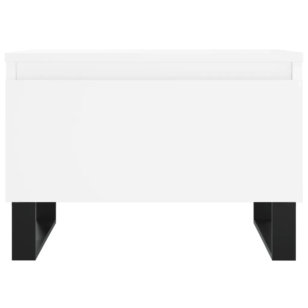 Tavolini da Salotto 2pz Bianchi 50x46x35cm in Legno Multistrato 830877