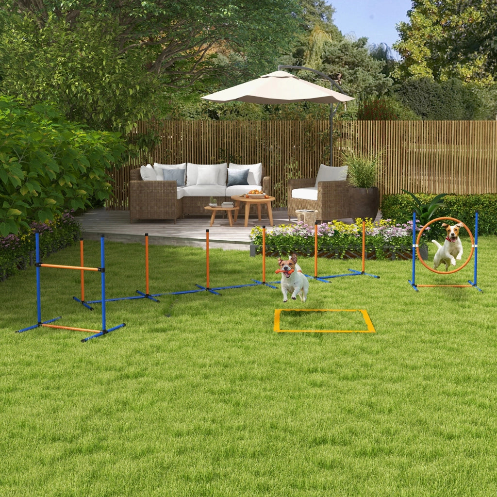 Gioco per Cani Agility ¨C zephmum ¨C 4 Pezzi, Arancione e Blu