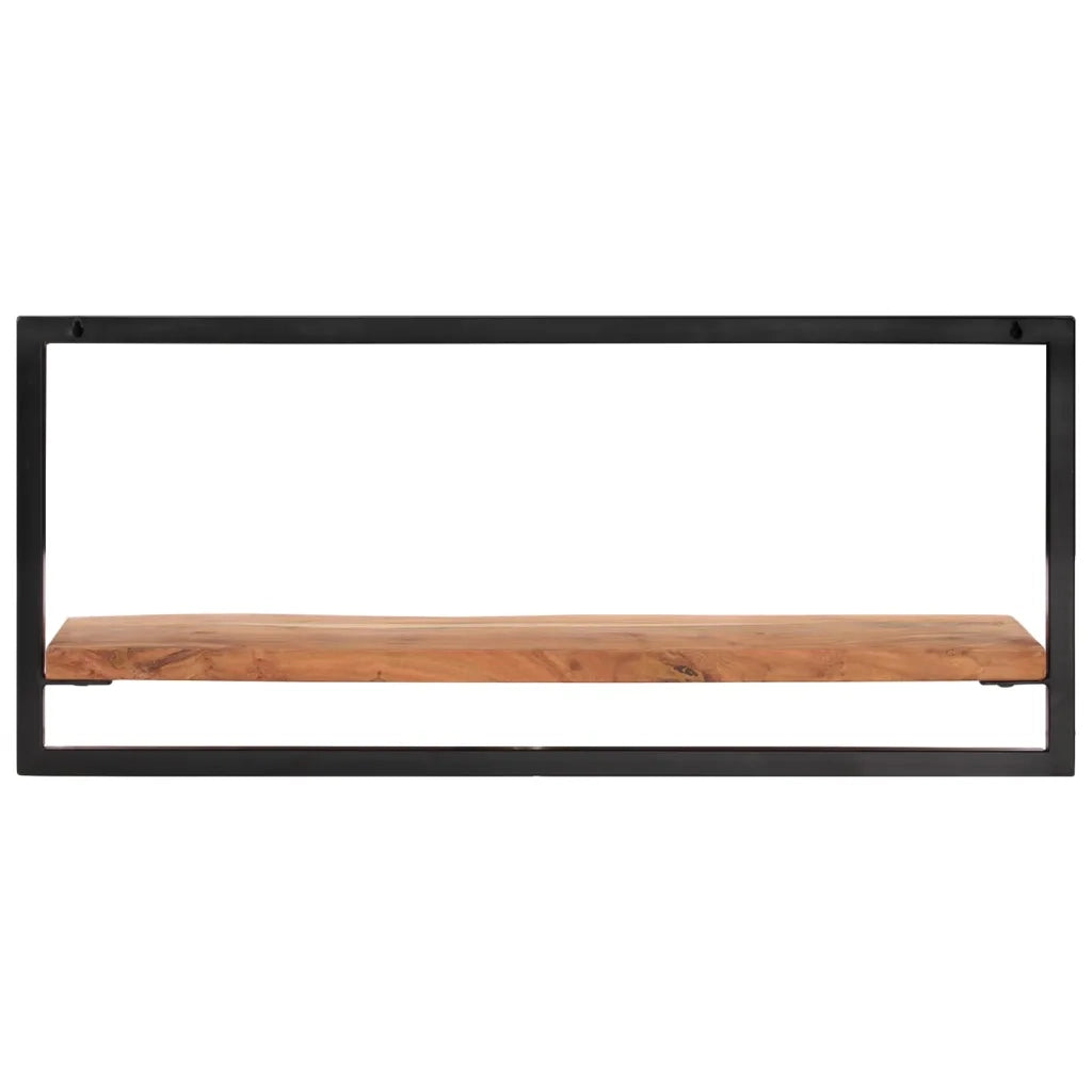 Mensole Parete 2pz 80x25x35 cm Legno Massello Acacia e Acciaio 338458