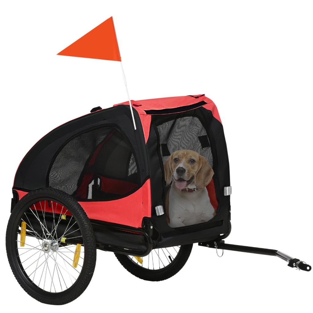 Trasportino per Cani Pieghevole ¨C zephmum ¨C Rosso, Oxford, Metallo, 140x71x83 cm