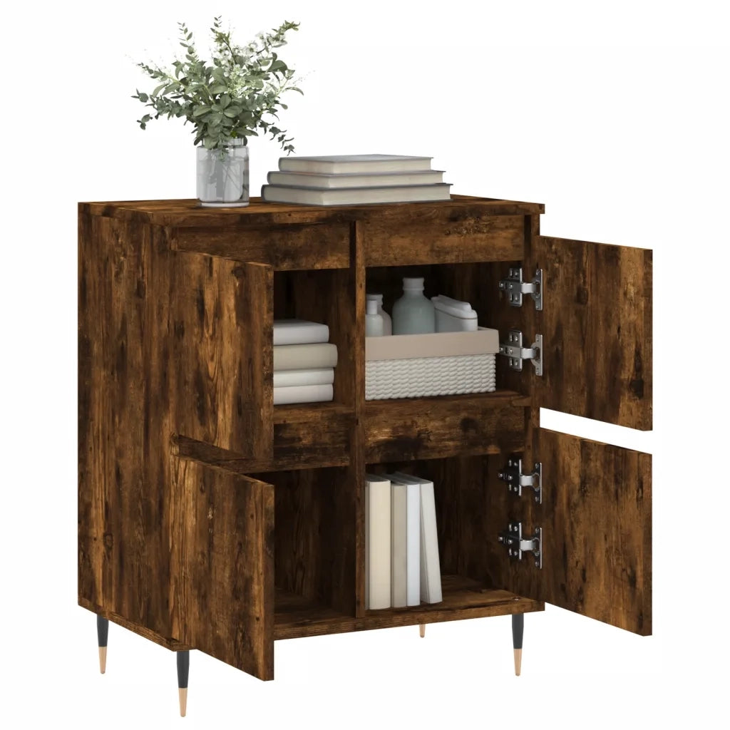 Credenza Rovere Fumo 60x35x70 cm in Legno Multistrato 831209