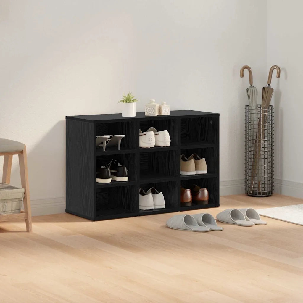 Mobile per scarpe con lo scaffale Rovere Nero 77,5 x 30 x 51 cm 875208