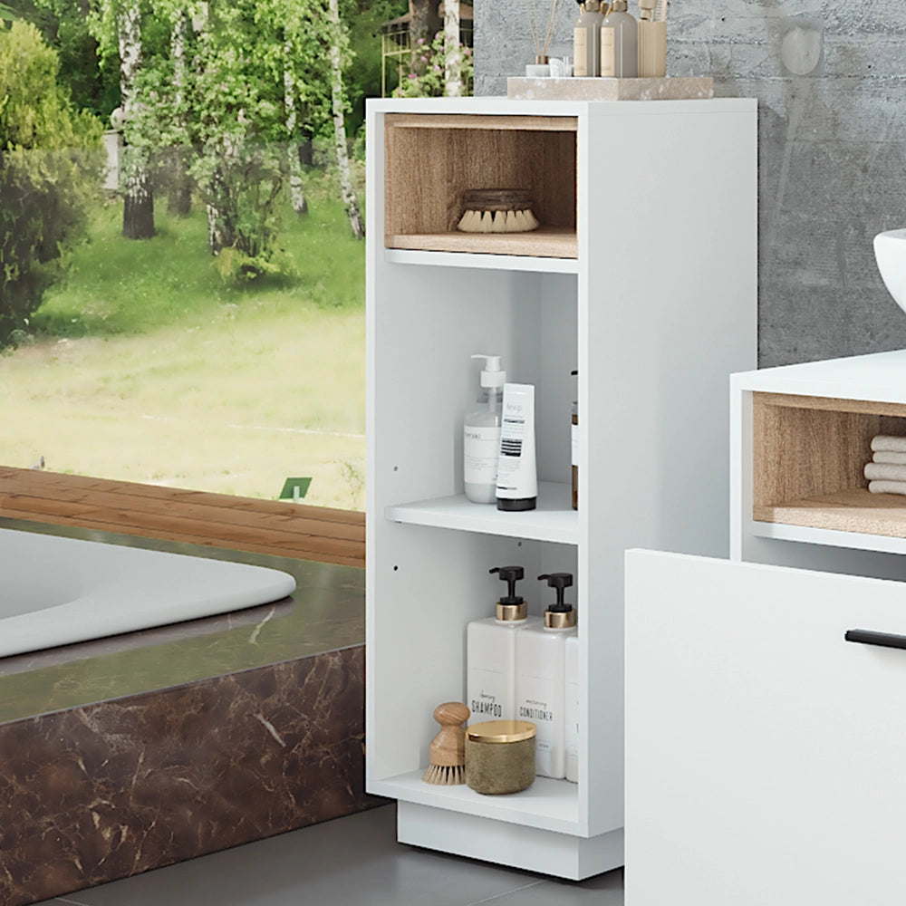 Vicco Mobiletto midi Bianco/Sonoma 38 x 93 cm con 3 scomparti