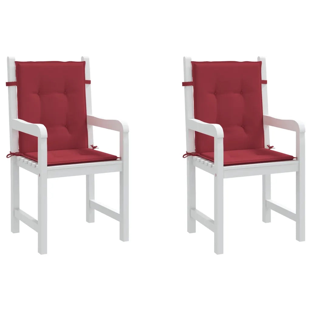 Cuscini per Sedia 2 pz Rosso Vino 100x50x7 cm in Tessuto 314140