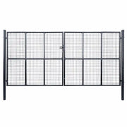 Cancello per Giardino in Acciaio Zincato Grigio 400x175 cm  cod mxl 49919