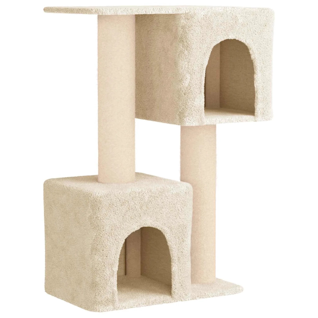 Albero per gatti con pali per graffiare in sisal Crema 114 cm 42033060
