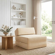 Divano Letto Pieghevole Crema 60 x 70 x 41 cm Tessuto