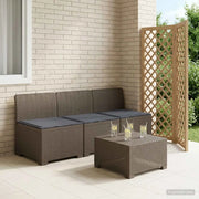 Divano da giardino 3 posti con cuscini in look rattan PP 8011975
