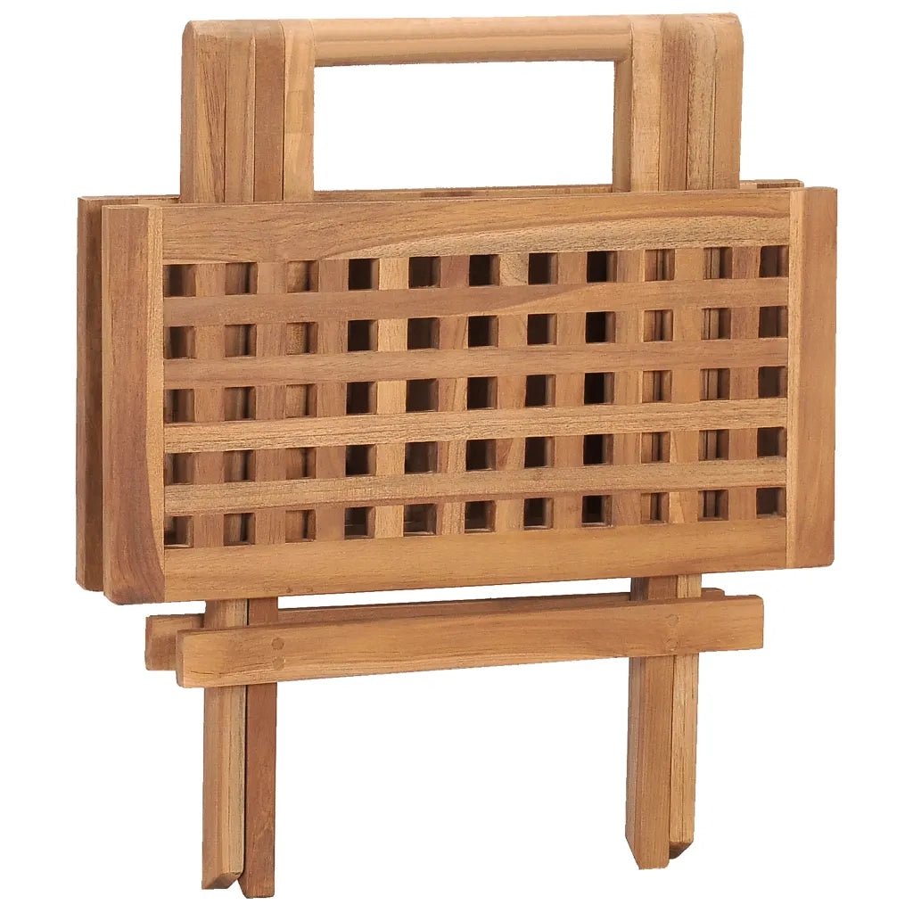Set da Pranzo Giardino Pieghevole 3 pz Cuscino Massello di Teak 3063215